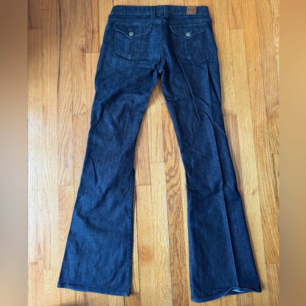 Lucky Brand Y2K Dark Indigo Zoe Jean Low Rise Flare Jeans Size 8/ W 29 Long - Picture 2 of 6
